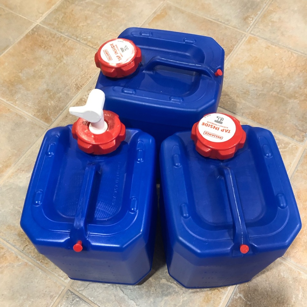 Set of THREE -3 Blue Water Storage Containers